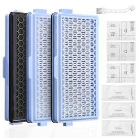 Toaren 3 Sets of Replacement Filters Compatible with Miele Compact C1 & C2, Complete C2 & C3, S8340, 3 HEPA Filters with 1 Cleaning Brush for S4000, S5000, S6000 & S8000 Series