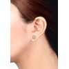 Elli Ladies Paw Stud Earrings Dog Cat with Crystals, Facet
