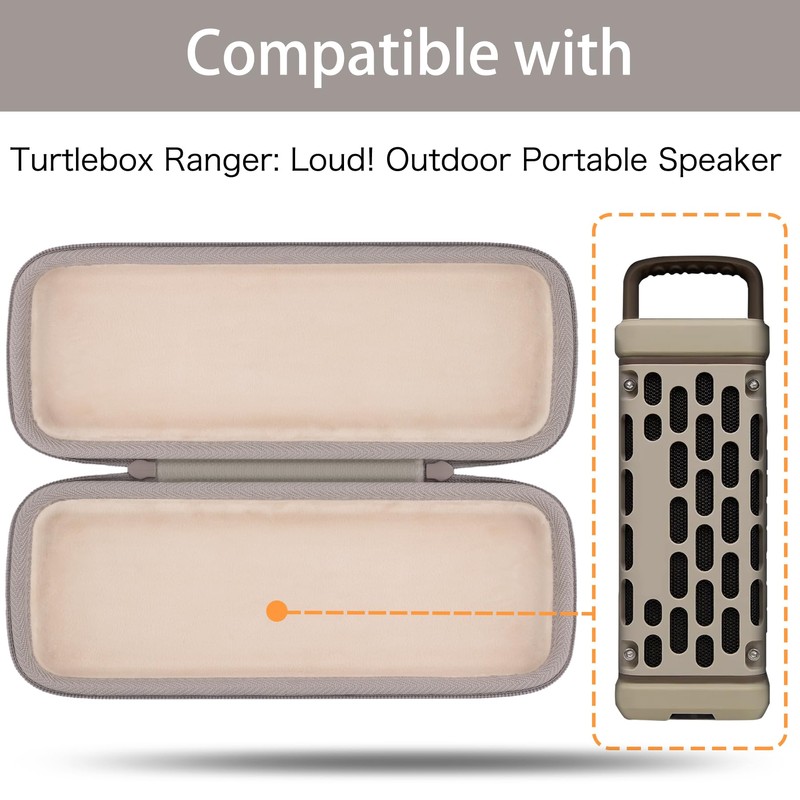 co2CREA for Turtlebox Ranger Speaker Hard Carrying Travel Case, Sand