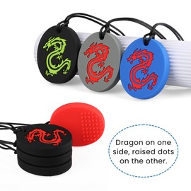 Sensory Chew Necklaces for Sensory Kids, Oral Sensory Chewy Toys for Chewers with ADHD, SPD, Autism, Silicone Chewing Necklace (5Packs)