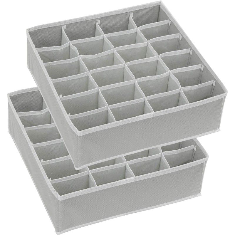 Simple Houseware 2 Pack Closet Sock Organizer, 24 Cell Drawer