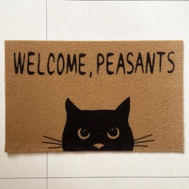 EXIGENT Premium Welcome Peasants Cat Doormat Front Door Mat with Anti-Slip Foor Indoor & Outdoor Use Home Decor Ultra Soft Anti-Slip Rug (CAT_Rug)