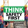 (2 Pack) Think Safety First Sign 7" x 10" Self