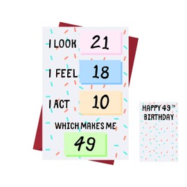 Funny 49th Birthday Cards For Women Or Men – For Friends, Family, Lover, Etc. – Funny Birthday Cards 49 years old – Perfect Funny Birthday Cards 49th Anniversary – With Envelope