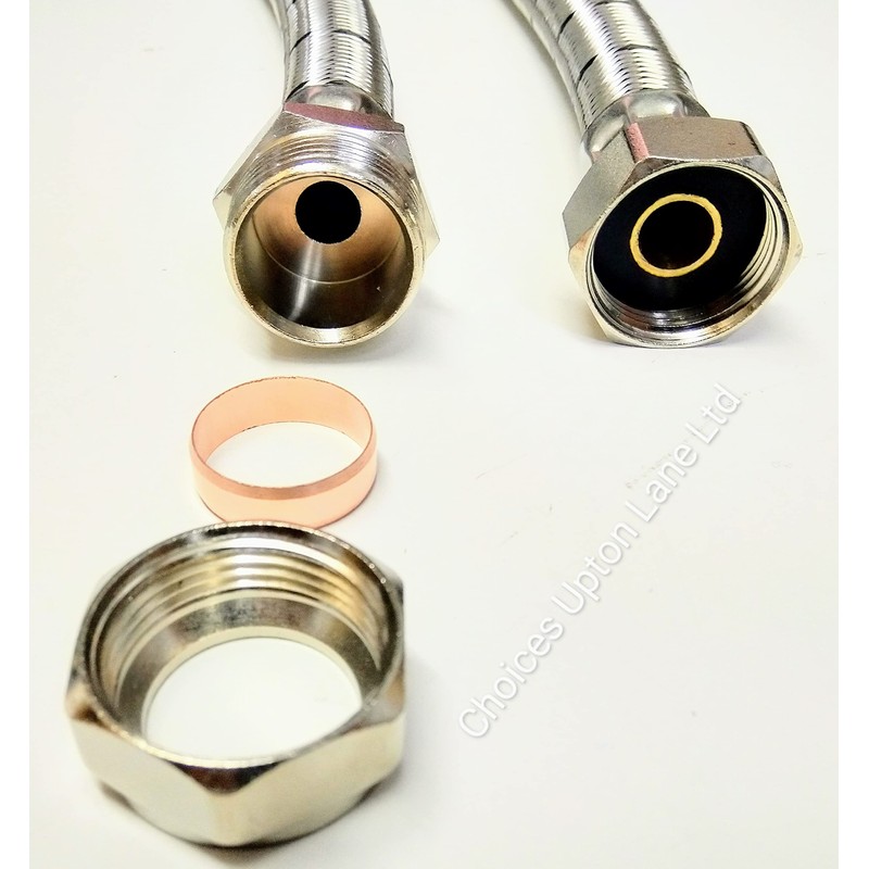 Flexible Tap Connector 22mm Compression X 3/4 BSP Female Thread