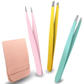 Winiw Tweezers Set - Professional Eyebrow Tweezer for Women Facial Hair - Great Precision Tweezers for Plucker, Splinter and Ingrown Hair Removal (3 Pack)