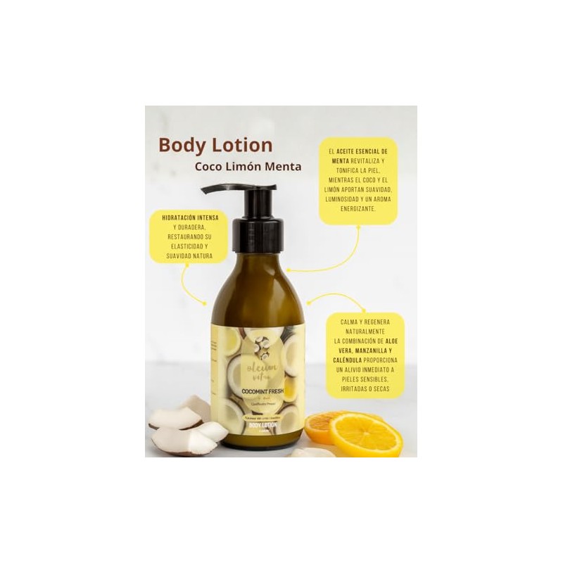 Crema Corporal Oleum Vitae Cocomint Fresh Coco Limón Menta 250