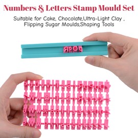 URROMA Zahlen- und Buchstabenstempel-Set für Fondant, Ton, Kekse, geometrische Ton-Ohrring-Ausstechformen, Kunststoff-Ton-Ausstechformen für Ohrringe, Schmuckherstellung
