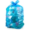 Recycling Trash Bags 55 Gallon, (50 count w/Ties) Large Blue