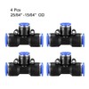 sourcing map Plastic Tee Push to Connect Tube Fittings 25/64"