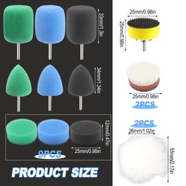 Polishing Sponge Set 25 mm Mini Polishing Pads 20 Pieces Mini Polishing Attachment Cordless Screwdriver Detail Polishing Set Polishing Sponge with Sponge for Small Surfaces Car Grinding Polishing