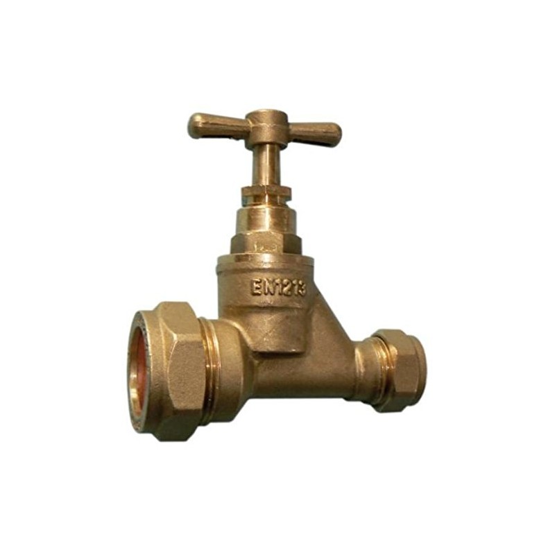 25mm MDPE to 22mm Copper Brass Stopcock