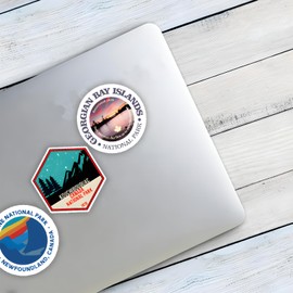 50 Pcs Canada National Parks Sticker Pack, Outdoor Nature Camping Hiking Inspired Waterproof Vinyl Decals for Water Bottles Laptop Car Travel Adventure Partks Sticker