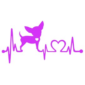 Bluegrass Decals Chihuahua Heartbeat Monitor Decal Sticker (Light Pink, 10")