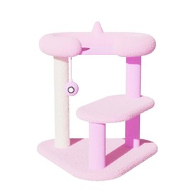 ONE FOR PETS 22 Inch Pink Monster Cat Scratch Post, Cat Tower Cat Tree Cat Scratcher