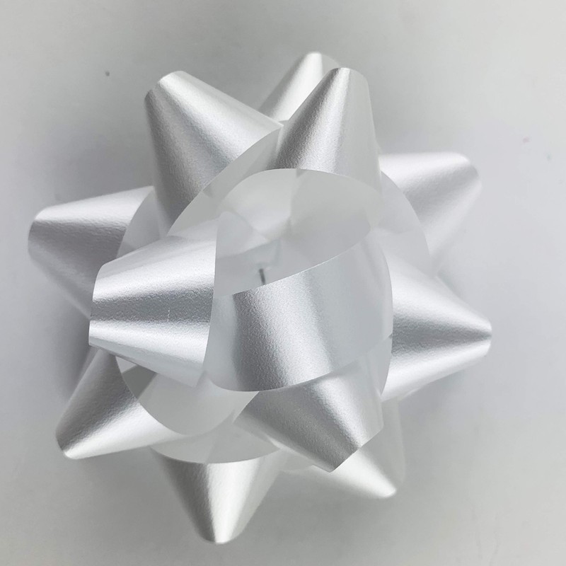 Worlds White Confetti Gift Bows Star Gift Bows for Christmas