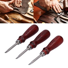Leather Edge Cutting Kit with Wooden Handle Material Curved Head Design Practical Useful Wide Application
