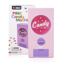 YOBRO Retro Candy Dispenser,Candy Machine- Gumball & Nut Dispenser for Coffee Bean Nuts,Fun Vending Machine for Home or Office,White Elephant Gifts,Stocking Stuffers for Family,3+YEAR (Pink)