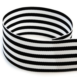 USA | American Made 2-1/4" Black & White Monarch Striped Grosgrain Ribbon - 20 Yards (Multiple Colors & Widths Available)