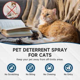 Woyamay Cat Deterrent Spray, Cat Repellent Indoor & Outdoor, Training Aid Cat Repellent Spray for Furniture, Sofa, Plants, Cat Spray Deterrent for Scratching, Cat Scratch Deterrent Spray, 6.76 Oz