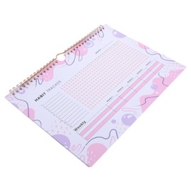 jojofuny Habit Tracker Planner Journal Undated Monthly Habit Tracker Compact for Easy Carrying Versatile Goal Planner Workout Organizer Simple Design for Tracking Pink White