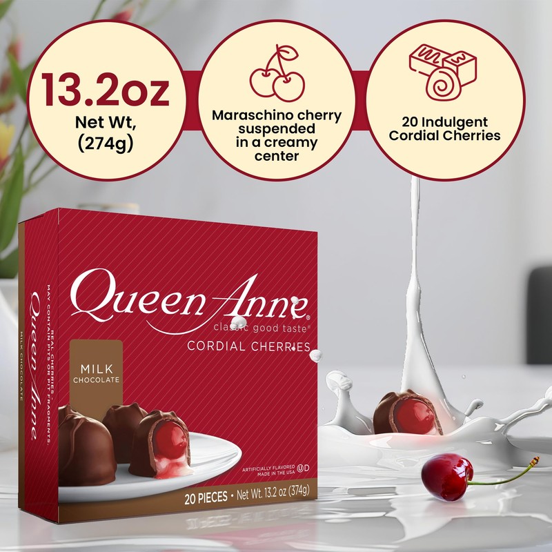 Queen Anne Milk Chocolate Covered Cordial Cherries | 13.2 oz