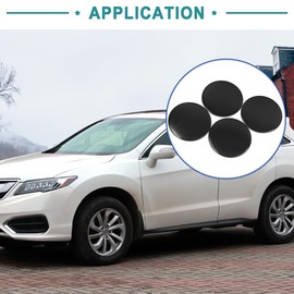 ACROPIX Black Aluminium Alloy 65mm Dia Car Auto Wheel Center Hub Cap Emblem Sticker - Pack of 4