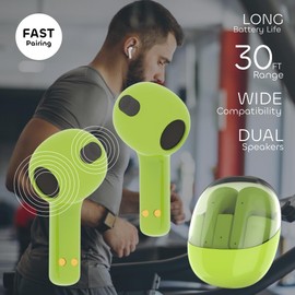 WATCHEM Pro Wireless Earbuds, Bluetooth 5.3 Headphones In Ear, TWS Bluetooth Earphones, Fast Charging Case, Immersive HI-FI Stereo Sound, With Touch Controls & 24 hrs Playback (GREEN)