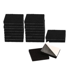 uxcell 20pcs Furniture Felt Pads Square 1 1/4" Self-stick Non-slip Anti-scratch Pads for Sofa Cabinet Chair Feet Floor Protector Black