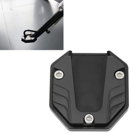 EIMSOAH Motorcycle Side Stand Plate Pad, High Strength Kickstand Pad Plate Support Accessory, Aluminium Alloy Extender Foot Side Stand, for Motorcycle (Black)