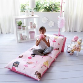 Butterfly Craze Pillow Bed Floor Lounger Cover - Perfect for Pillow Recliners & Kid Beds for Reading Playing Games or at a Sleepover or Slumber Party - Ballerina, Queen Size