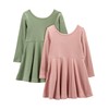 Simple Joys by Carter's Girls' 2-Pack Stretch Rib Dresses, Olive/Pink,