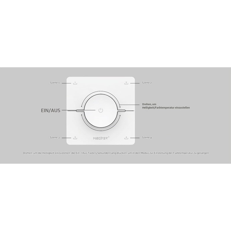 LIGHTEU, Miboxer 2.4GHz Rotating CCT Scene Remote Control with Magnetic