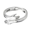 925 Silver Hug Ring Fashionable Versatile Adjustable Hugging Hands Open