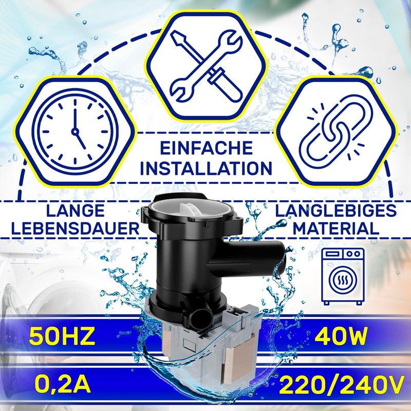 Electric Pump for Washing Machines 220/240V 40W with Original Code
