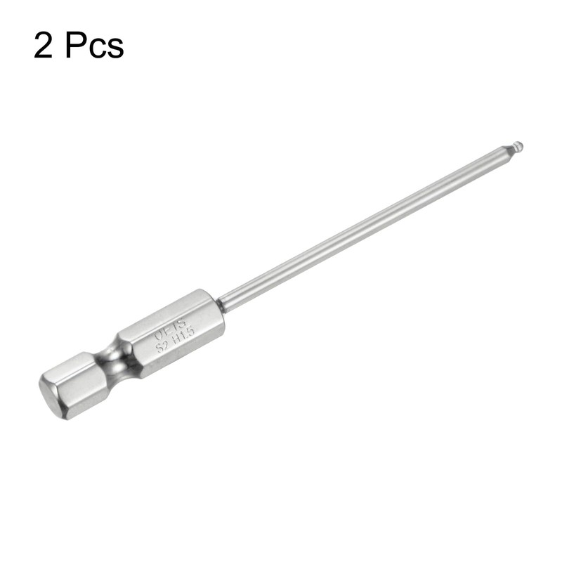 sourcing map 2pcs Ball End Hex Screwdriver Bit Set 1.5mm