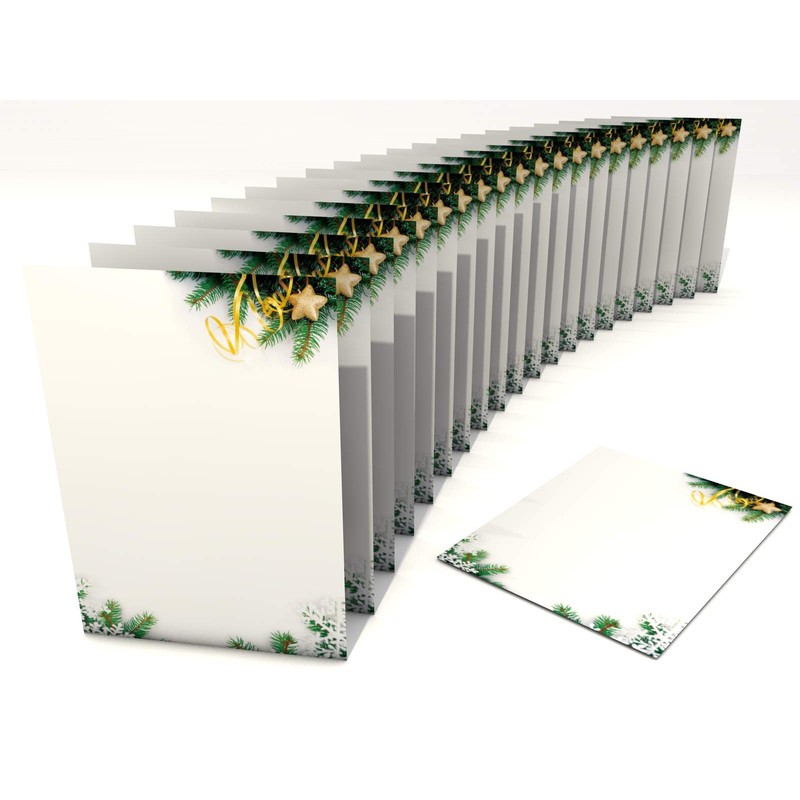 Fir Branch, 20 Sheets) Christmas Letter Paper 110 g/qm +