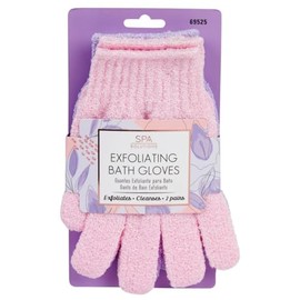 CALA - guantes exfoliantes de baño (2 pares, color rosa y lavanda)