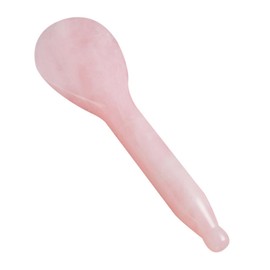 KOMBIUDA Crystal Jade Gua Massage Tool Facial Massaging Board Long Handle Natural Stone Face Scrapping Tool for Spa Acupuncture Therapy