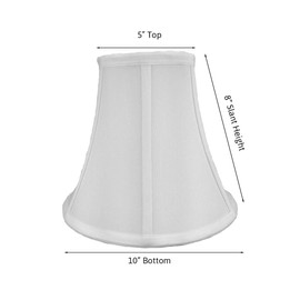 5x10x8 White Bell Shantung Lampshade - Perfect for small table lamps, desk lamps, and accent lights -Medium, White