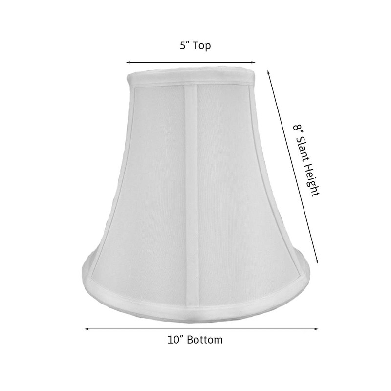 5x10x8 White Bell Shantung Lampshade - Perfect for small table