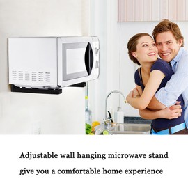 ANTEISI Microwave Shelf Wall Mount Hinge,Extensible Microwave Wall Mount Heavy Duty Mantel Shelf,Save Space Wall Mounted Microwave Base Hinges Suitable for Large Speakers Or Use It with Shelves