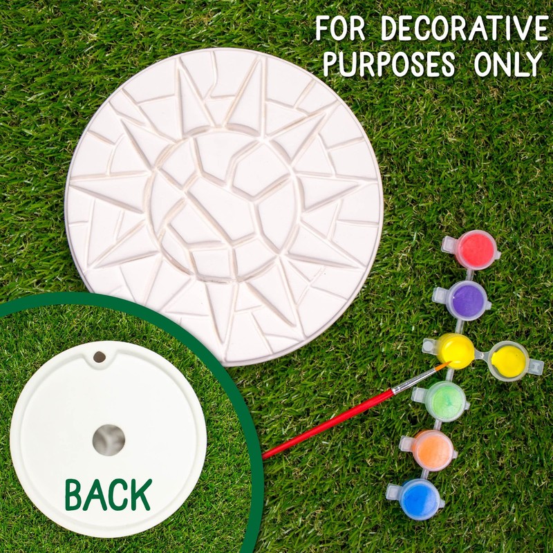 Creative Roots Mosaic Sun Stepping Stone Kit, Includes 7-Inch Ceramic