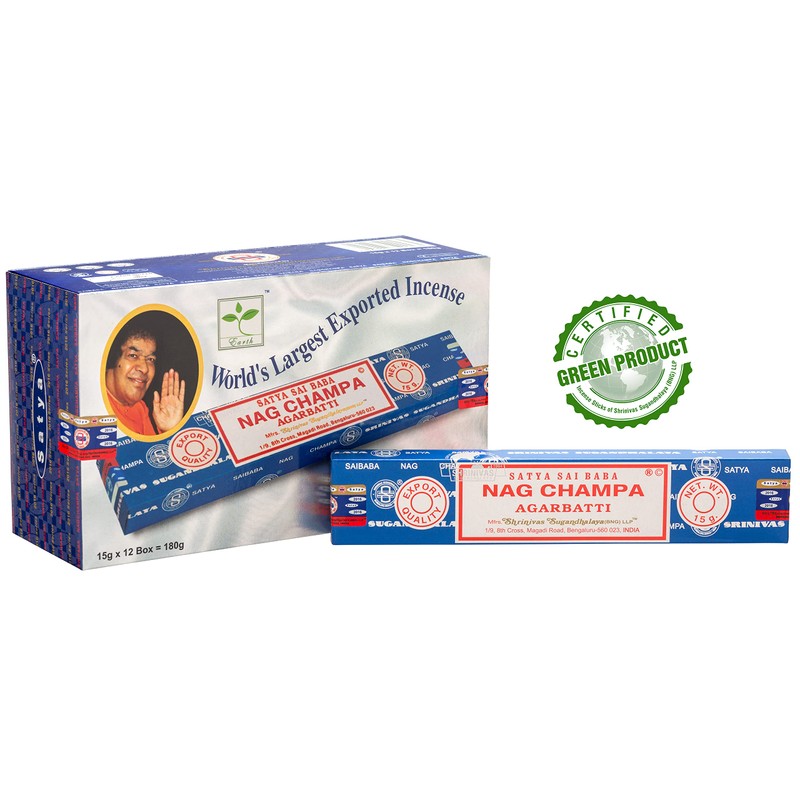 Satya Nagchampa(BNG) Incense Sticks 15gram x 12 pack for Meditation,