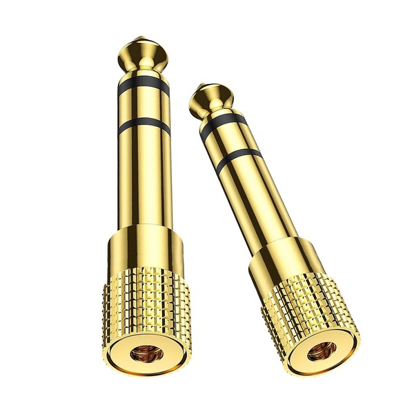 HDXH 2 PCS Headphone Adapter jack,3.5mm to 6.35mm Audio Jac