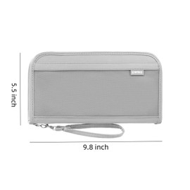 Passport Holder, RFID Travel Waterproof Passport Wallet Organizer Multi-functional Travel Document Organizer with Wrist Strap for Women, Men, Grey, Urban Simplicity
