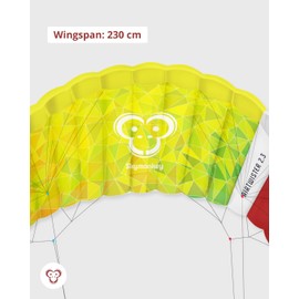 Skymonkey Airtwister 2.3 Parafoil with flight straps and bag, Ready 2 Fly, suitable for beginners