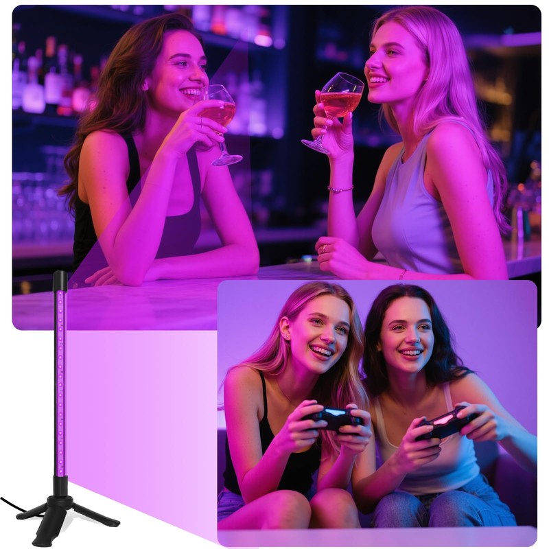 ycponggon 1 Pack LED Black Lights, Upgraded Triangular Bracket Vertical