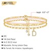 Ursteel Ankle Bracelets for Women, D Initial Anklet 14K Gold