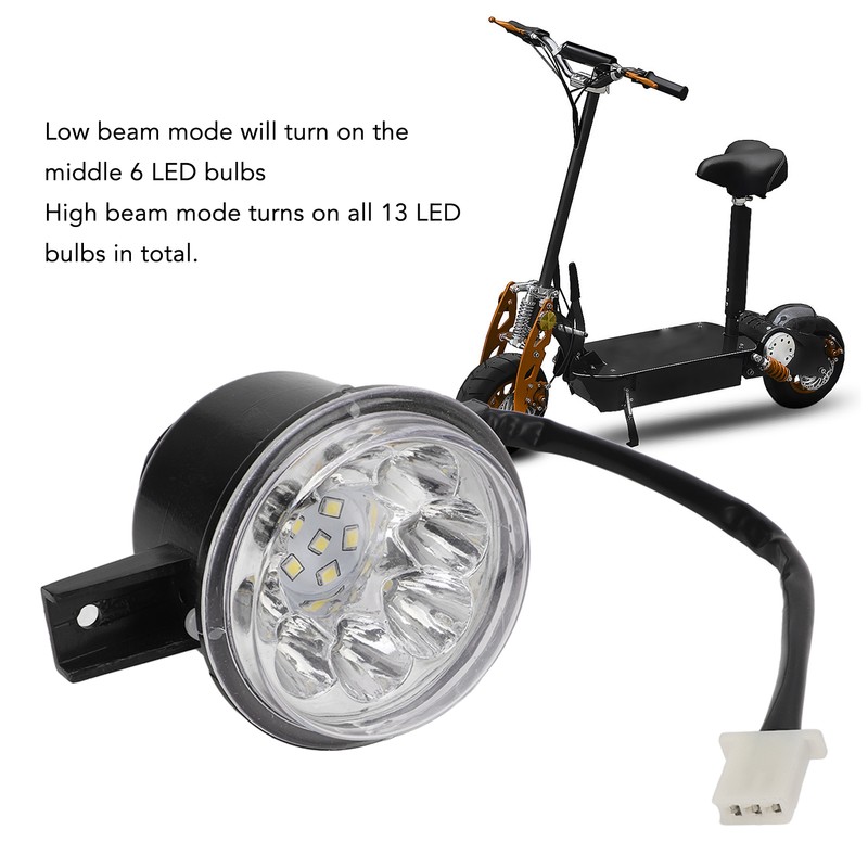 LED Front Headlight Lamp High Low Beam Mode 12V Universal